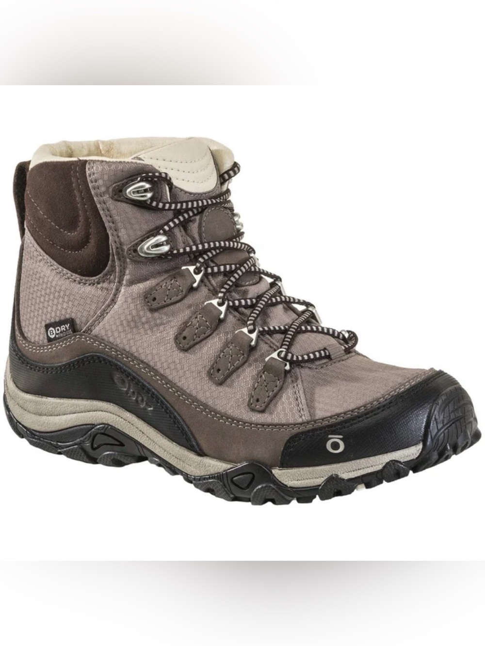 Women’s Lace-Up Juniper Mid-Hiking Boot - Taupe and Black